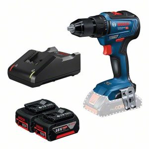 Bosch GSR 18V-55 Borskrutrekker med 2 stk 5,0 Ah batterier og lader L-veske (Kan ikke stables - ikke en systemveske)