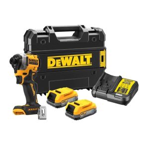 Dewalt DCF850E2T-QW Slagskrutrekker med 2 stk 1,7 Ah batterier, lader