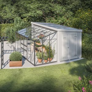 Tak- og veggdrivhus Odla Vegg 3,4 - 7,2 m² Aluminium, Sikkerhetsglass, 3,36 m²