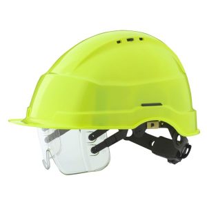 Wenaas 630719 Vernehjelm med visir, ventilert Gul Hi-Viz
